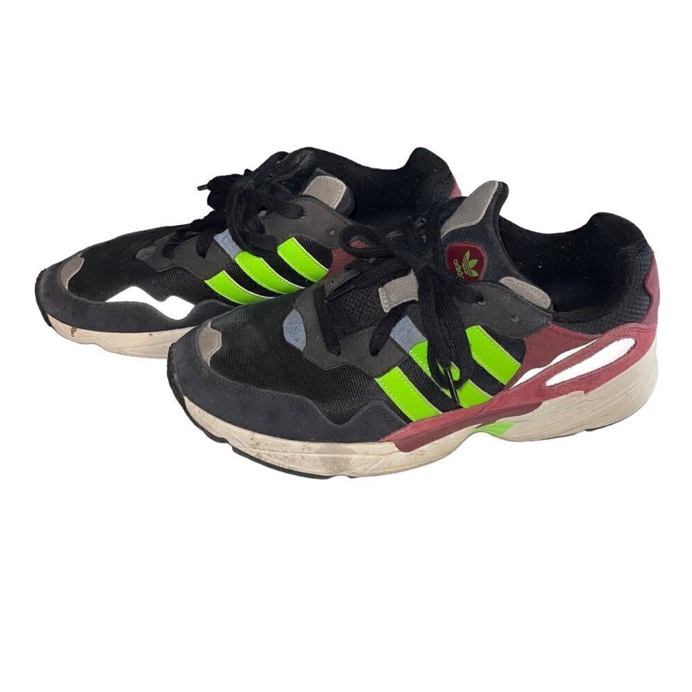 Adidas Mens Shoes Size 10 Black Yung 96 Burgundy Lace Up Athletic
